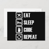 Eat Sleep Code Repeat Coding Programming Engineer Einladungspostkarte (Vorne/Hinten)