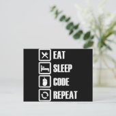 Eat Sleep Code Repeat Coding Programming Engineer Einladungspostkarte (Stehend Vorderseite)
