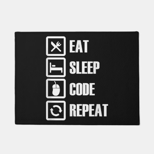 Eat Sleep Code Repeat Coding Programming Engineer Fußmatte (Vorderseite)