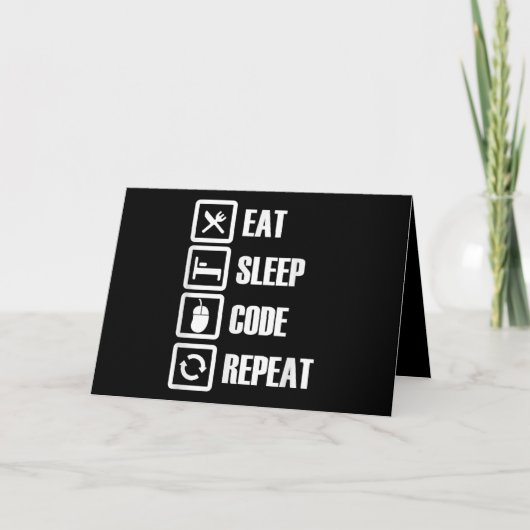 Eat Sleep Code Repeat Coding Programming Engineer Karte (Vorderseite)