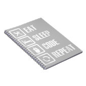 Eat Sleep Code Repeat Coding Programming Engineer Notizblock (Rechte Seite)