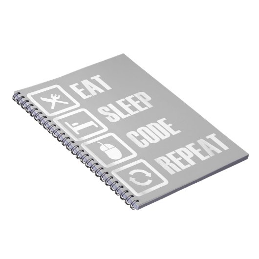 Eat Sleep Code Repeat Coding Programming Engineer Notizblock (Rechte Seite)