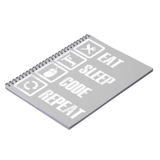 Eat Sleep Code Repeat Coding Programming Engineer Notizblock (Linke Seite)
