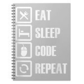 Eat Sleep Code Repeat Coding Programming Engineer Notizblock (Vorderseite)