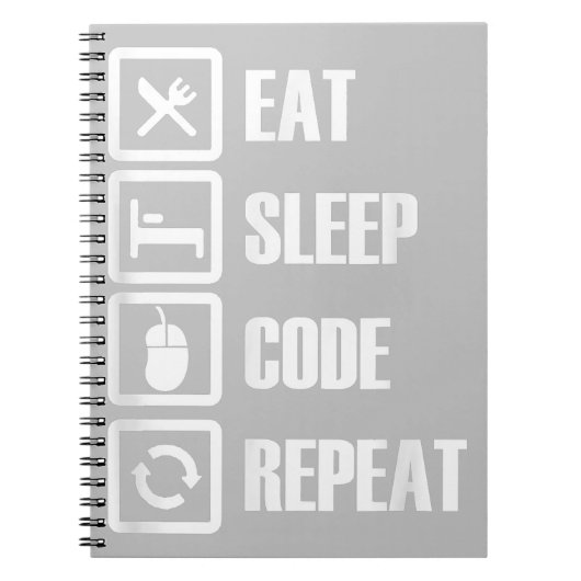 Eat Sleep Code Repeat Coding Programming Engineer Notizblock (Vorderseite)