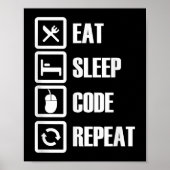 Eat Sleep Code Repeat Coding Programming Engineer Poster (Vorne)