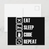 Eat Sleep Code Repeat Coding Programming Engineer Postkarte (Vorne/Hinten)