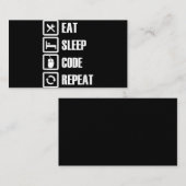 Eat Sleep Code Repeat Coding Programming Engineer Visitenkarte (Vorne/Hinten)