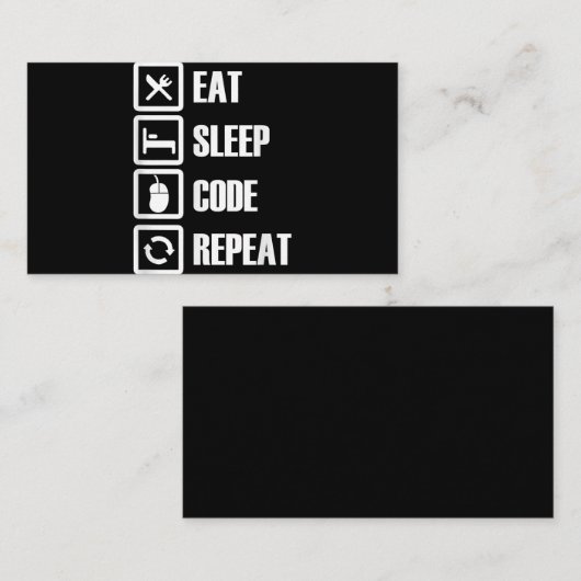 Eat Sleep Code Repeat Coding Programming Engineer Visitenkarte (Vorne/Hinten)