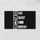 Eat Sleep Code Repeat Coding Programming Engineer Visitenkarte (Vorderseite)