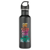 Eat Sleep Code Repeat Edelstahlflasche (Vorderseite)