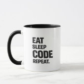 Eat Sleep Code Repeat – Funny Programmer Humor Tasse (Links)