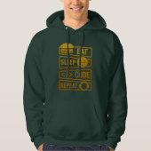 Eat Sleep Code Repeat – Gold Tech Lifestyle Design Hoodie (Vorderseite)
