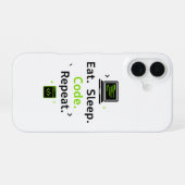 Eat Sleep Code Repeat iPhone Case 16 Hülle (Rückseite (Horizontal))