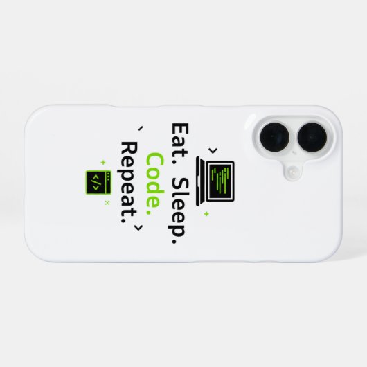 Eat Sleep Code Repeat iPhone-Hülle iPhone 16 Hülle (Rückseite (Horizontal))