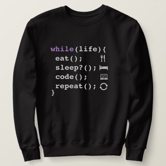 Eat Sleep Code Repeat – Minimalistischer Programmi Sweatshirt (Design vorne)