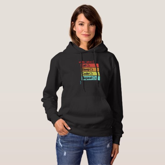 Eat Sleep Code Repeat Software Engineer Developer Hoodie (Vorne ganz)