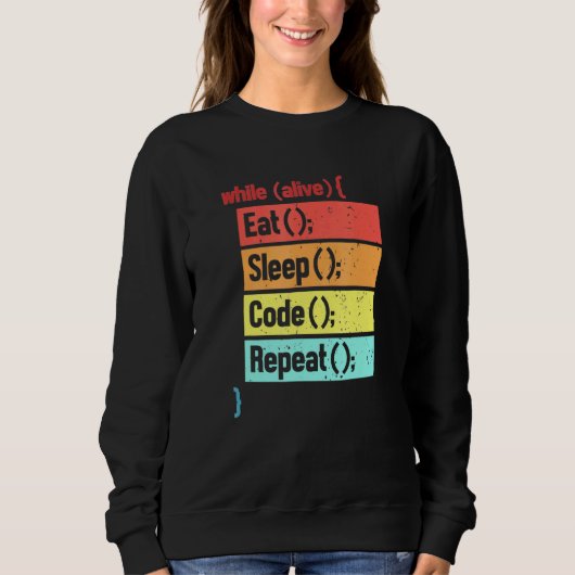 Eat Sleep Code Repeat Software Engineer Developer Sweatshirt (Vorderseite)