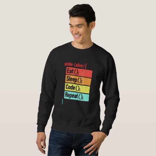 Eat Sleep Code Repeat Software Engineer Developer Sweatshirt (Vorne ganz)