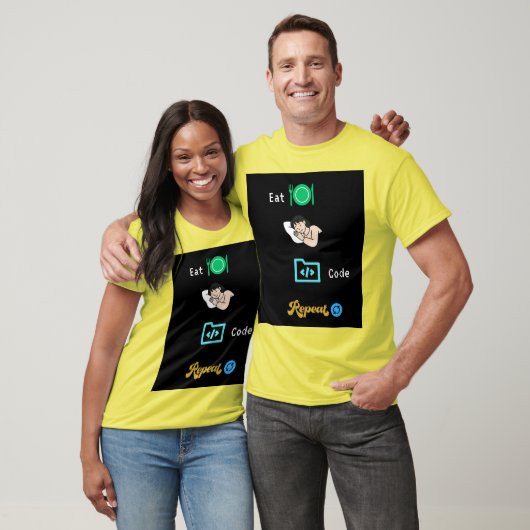 Eat Sleep Code Repeat T-Shirt - Lustiges Programmi (Unisex)