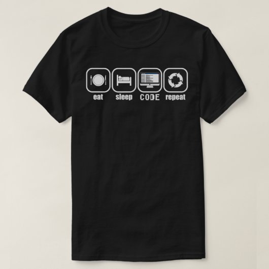 Eat Sleep Code Wiederholung Funny Programmer Funny T-Shirt (Design vorne)