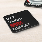 Eat Sleep CODE Wiederholung Getränkeuntersetzer (Linke Seite)