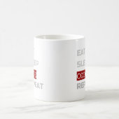 Eat Sleep CODE Wiederholung Kaffeetasse (Mittel)