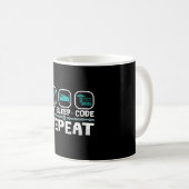 Eat Sleep Code Wiederholung medizinischer Coder IC Kaffeetasse (VorderseiteRechts)