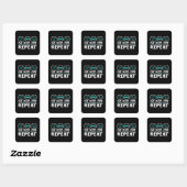 Eat Sleep Code Wiederholung medizinischer Coder IC Quadratischer Aufkleber (Blatt)