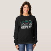 Eat Sleep Code Wiederholung medizinischer Coder IC Sweatshirt (Vorne ganz)