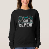 Eat Sleep Code Wiederholung medizinischer Coder IC Sweatshirt (Vorderseite)