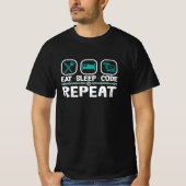 Eat Sleep Code Wiederholung medizinischer Coder IC T-Shirt (Vorderseite)