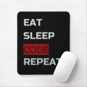 Eat Sleep CODE Wiederholung Mousepad (Mit Mouse)