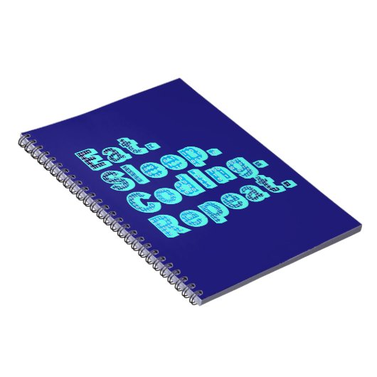 Eat Sleep Coding Repeat - Funny Tech Spaß Notizblock (Rechte Seite)