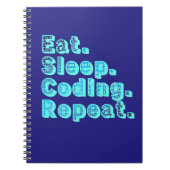Eat Sleep Coding Repeat - Funny Tech Spaß Notizblock (Vorderseite)