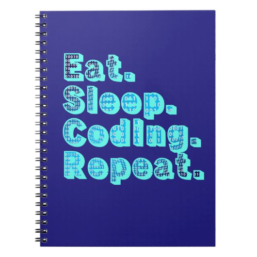Eat Sleep Coding Repeat - Funny Tech Spaß Notizblock (Vorderseite)