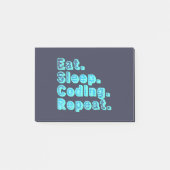 Eat Sleep Coding Repeat - Funny Tech Spaß Post-it Klebezettel (Vorderseite)