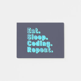 Eat Sleep Coding Repeat - Funny Tech Spaß Post-it Klebezettel
