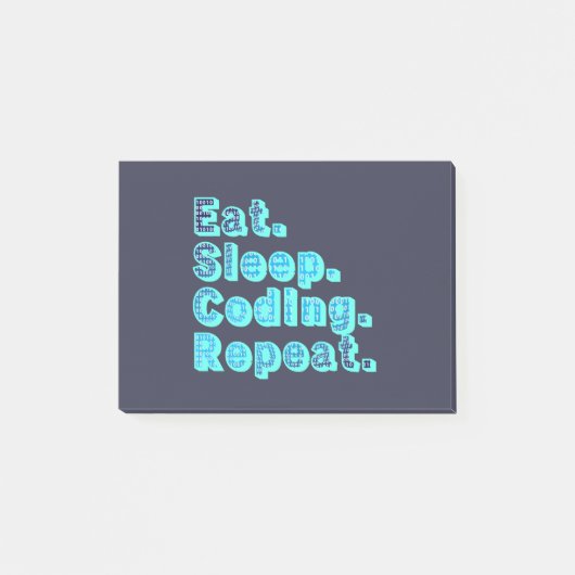Eat Sleep Coding Repeat - Funny Tech Spaß Post-it Klebezettel (Vorderseite)