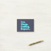 Eat Sleep Coding Repeat - Funny Tech Spaß Post-it Klebezettel (Auf Schreibtisch)