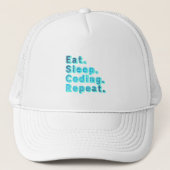 Eat Sleep Coding Repeat - Funny Tech Spaß Truckerkappe (Vorderseite)