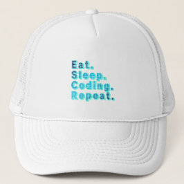 Eat Sleep Coding Repeat - Funny Tech Spaß Truckerkappe