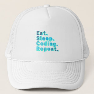 Eat Sleep Coding Repeat - Funny Tech Spaß Truckerkappe