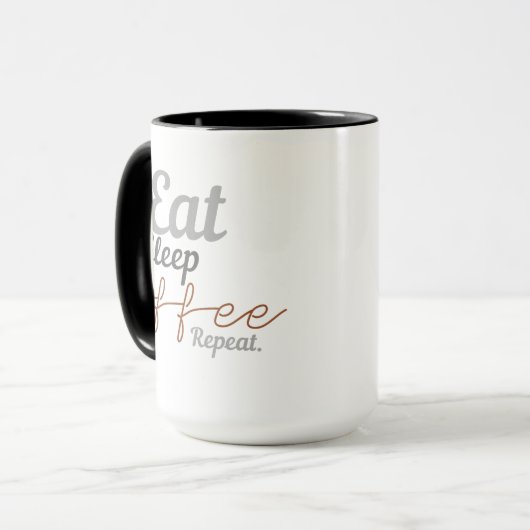 eat sleep coffee repeat tasse (Vorderseite Links)