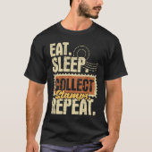 Eat Sleep Collect Stamps Repeat  Philatelist Posta T-Shirt (Vorderseite)