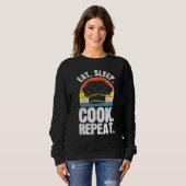 Eat Sleep Cook Expert Chef Cooking Lover Culinary Sweatshirt (Vorne ganz)