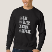 Eat Sleep Cook Repeat Retro Cook Cooking Chef Sweatshirt (Vorderseite)