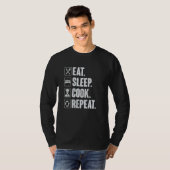 Eat Sleep Cook Repeat Retro Cook Cooking Chef T-Shirt (Vorne ganz)