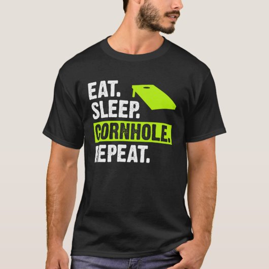 Eat Sleep Cornhole Repeat Corn Hole Team T-Shirt (Vorderseite)