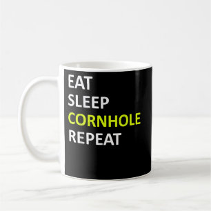 Eat Sleep Cornhole Wiederholen Funny Cornhole Play Kaffeetasse